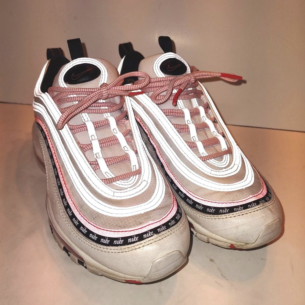 Nike Air Max 97 GS Running Shoes  6.5Y Script Swoosh CQ4817-100 Habanero Red